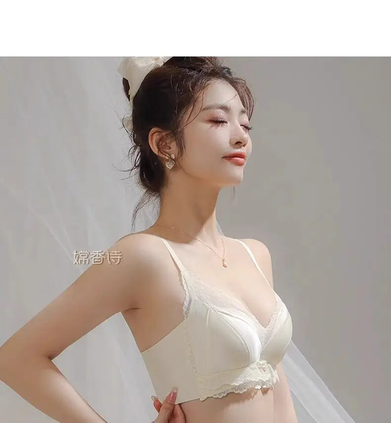Push Up Bras for Women Small Bust Padded Wireless Anti Sagging Full Coverage Shaper Bralette Plus Size