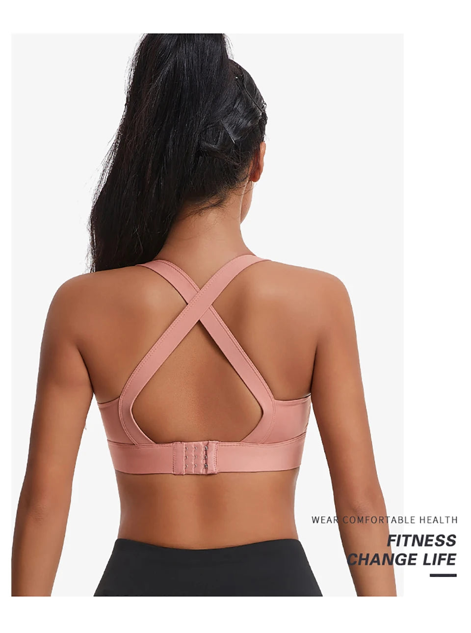 Women High Impact Sports Bra Criss Cross Back Padded Bra Workout Fitness Sports Yoga Bras Shockproof Sport Crop Top Vest
