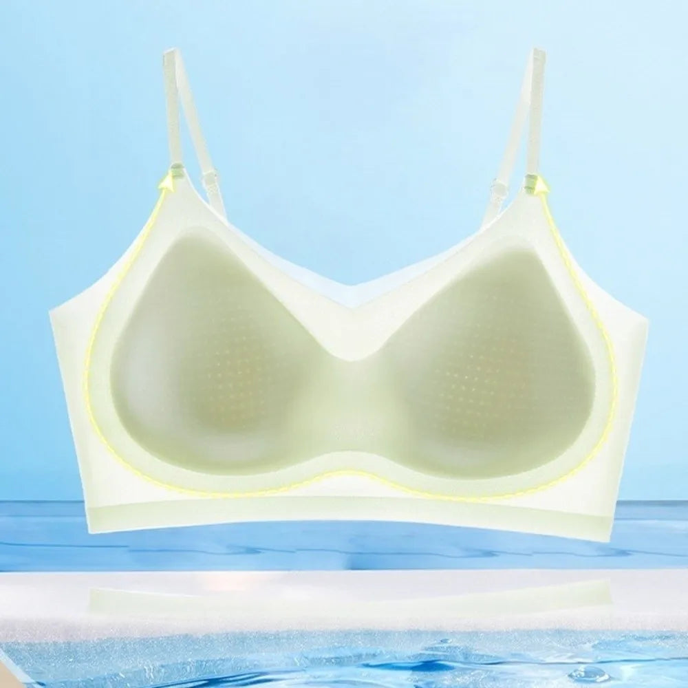 Breathable Close-fitting Seamless Bra Anti-sagging Shockproof Brassiere for Women Beautiful Back Wireless Deep V Bra Lady