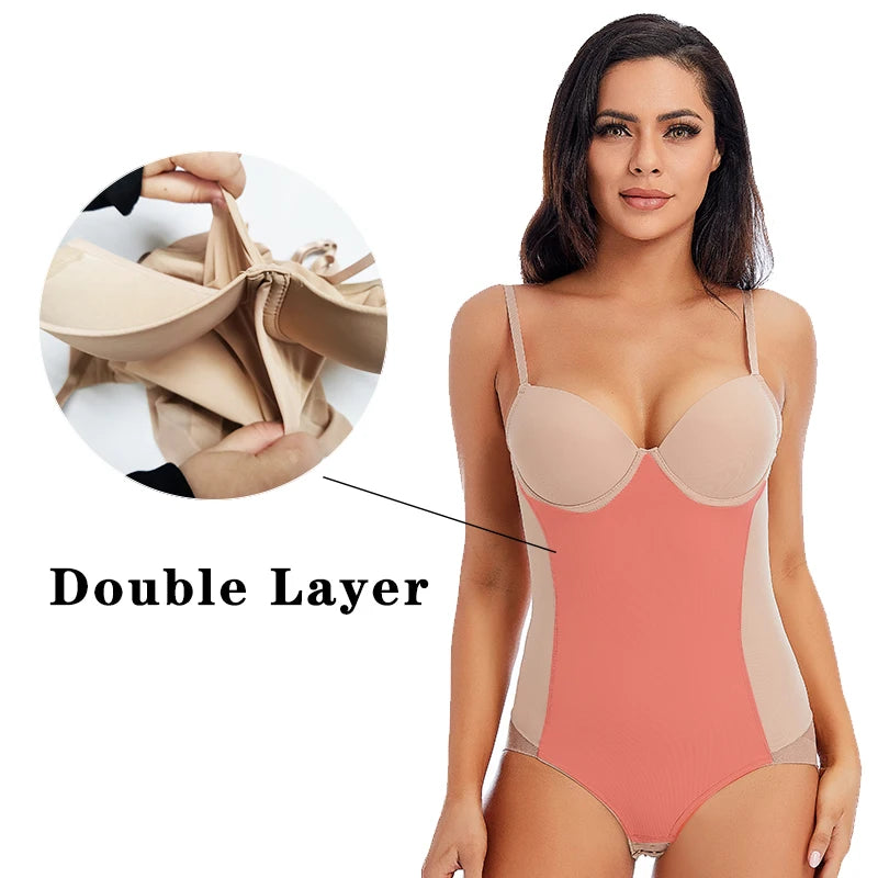 Sexy Lingerie Slim Silk Solid Shapewear for Women Smooth Soft Bodysuit Tummy Shaper Underwear Lingerie Black Nude