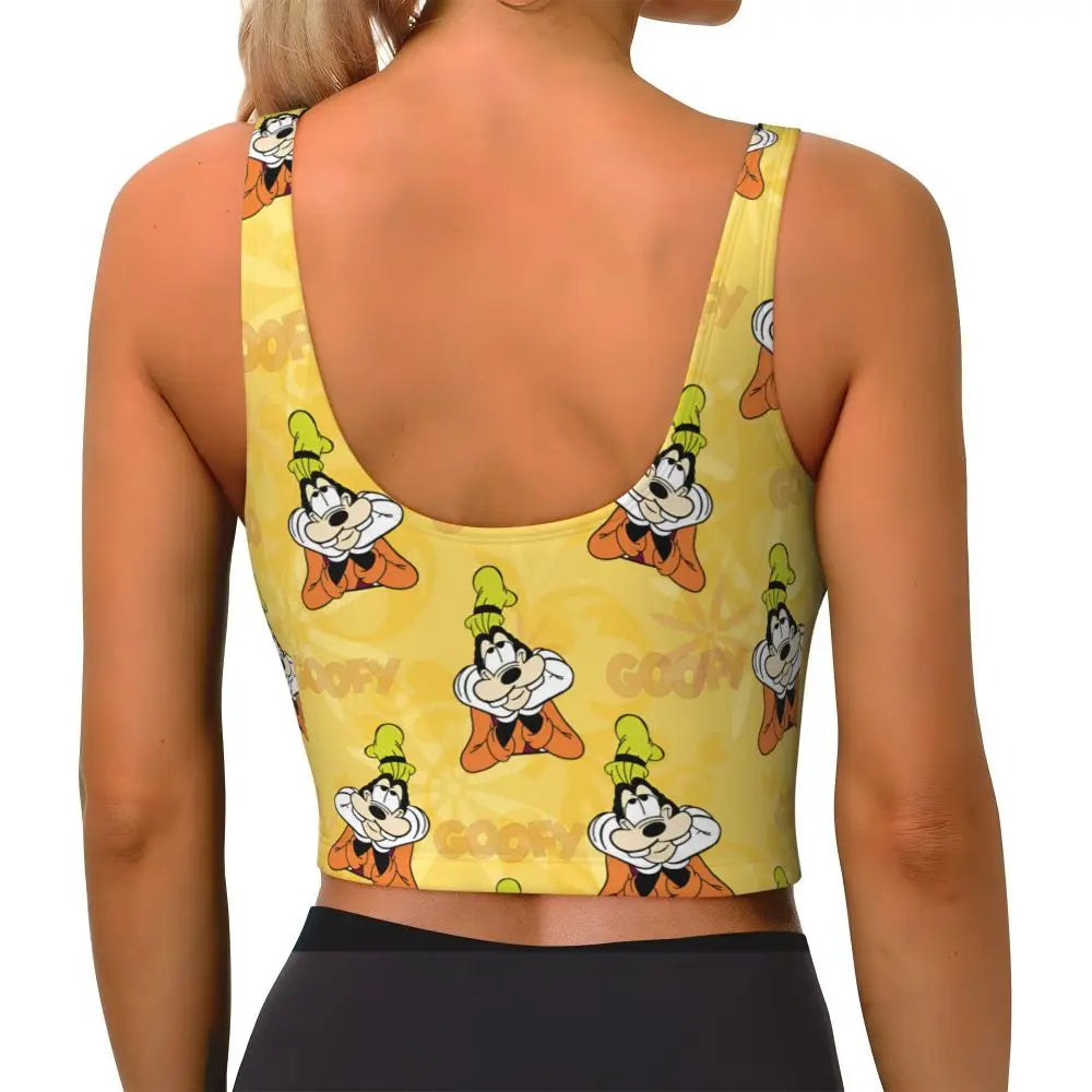 Custom Goofy Cartoons High Impact Sports Bras for Women Mangas Seamless Workout Running Crop Tank Tops