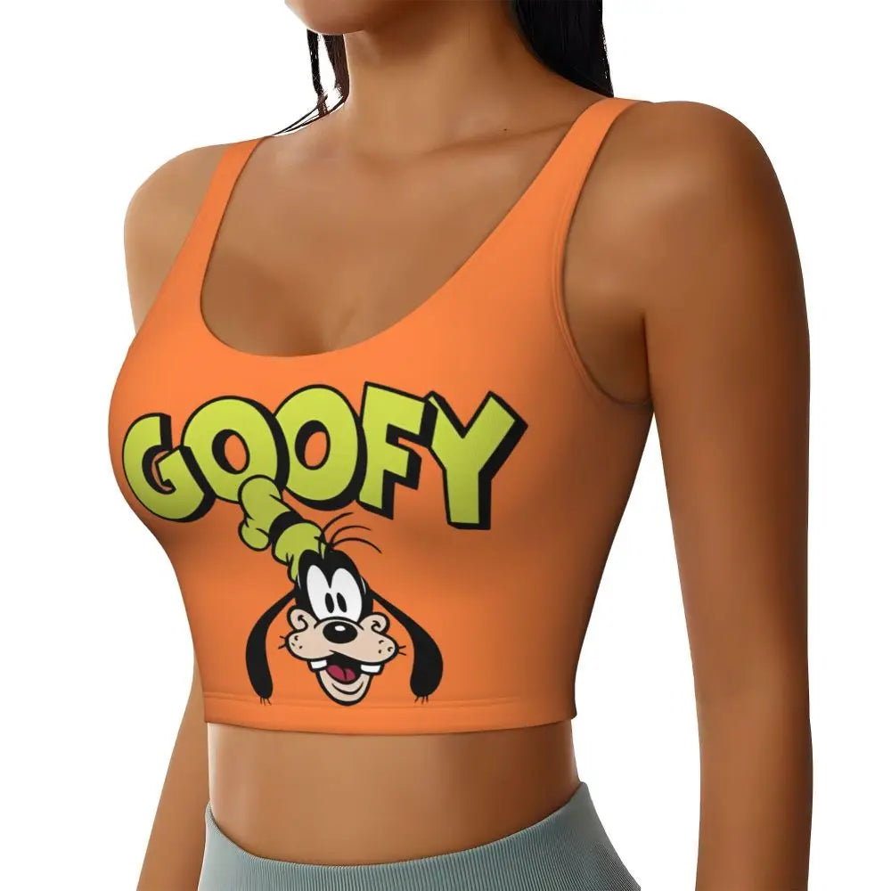 Custom Goofy Cartoons High Impact Sports Bras for Women Mangas Seamless Workout Running Crop Tank Tops