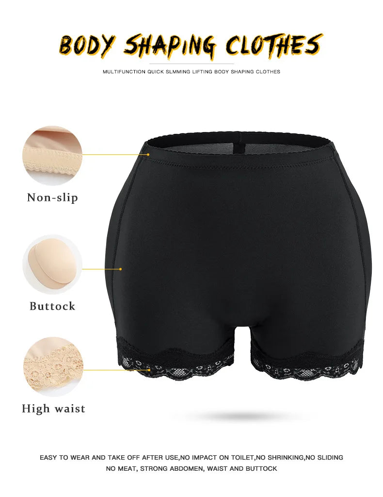Body Shaper Underwear With Hips Pads Filler Sexy Butt Lifter Enhancer Control Panties Belly Smooth Shapewear Fake Buttock Plus