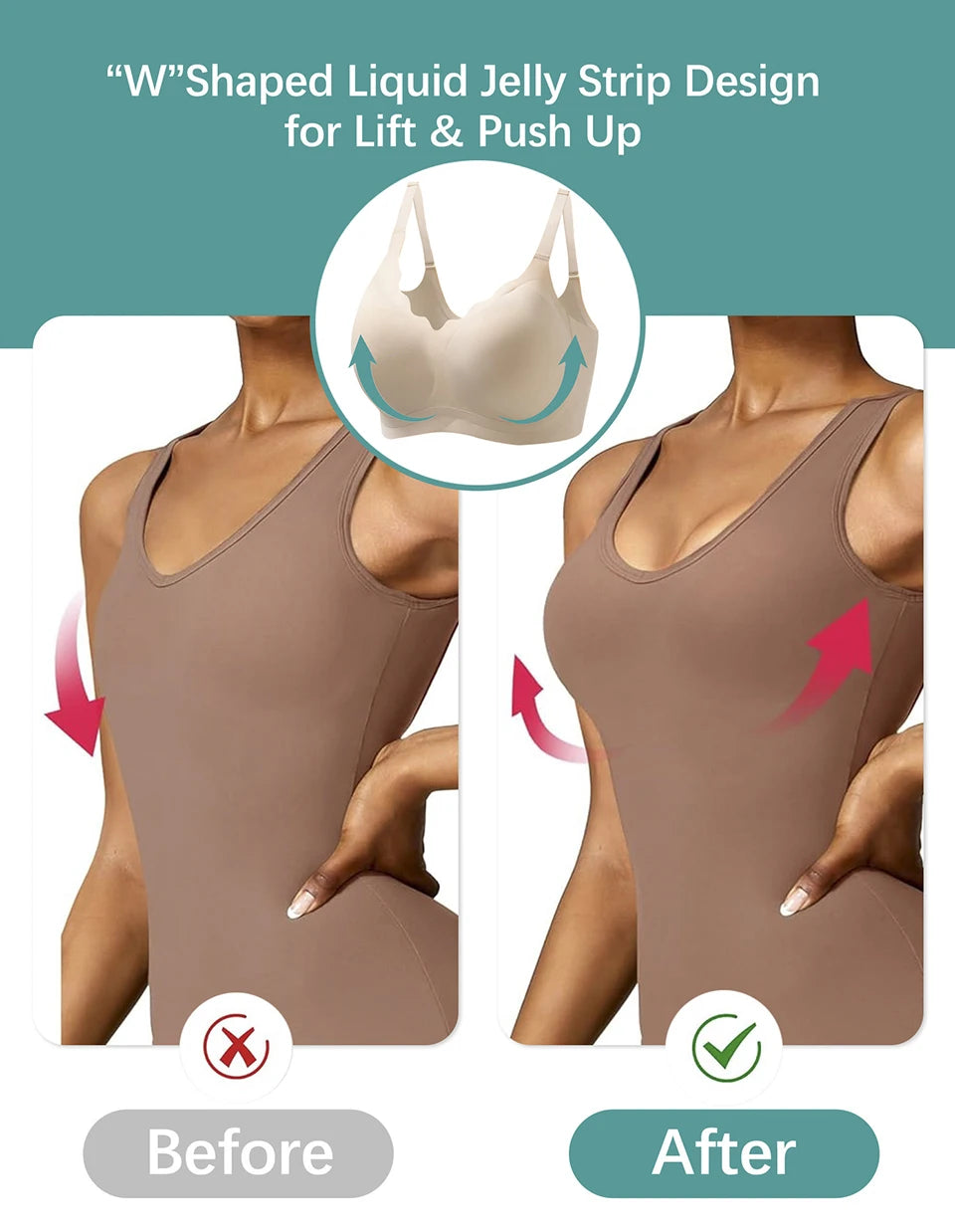 Womens Wireless Push Up Bras No Underwire Soft Bralette Comfortable Full Coverage Seamless T Shirt Bra Plus Size Underwear
