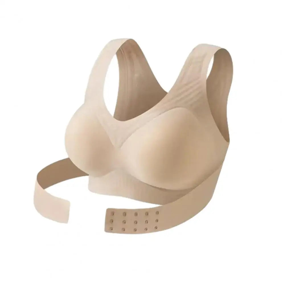 Bust Lift Bra Posture Corrector Bra for Women Front Closure Wireless Padded Bra Full Coverage Back Support Spinal Alignment Bras