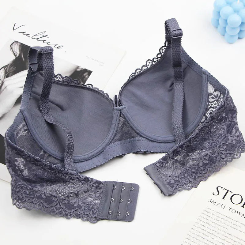 2025 New Push Up Bras Set Pink Gray Blue Beige Burgundy Black Underwear For Women Floral Bow BC Cup Lingerie