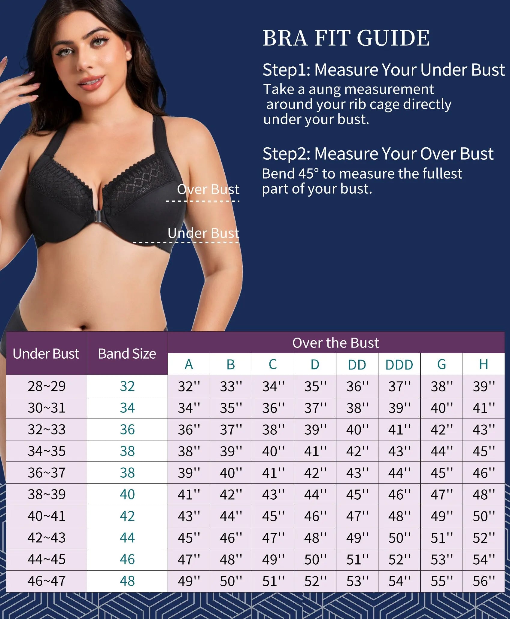 Front Closure Unlined Underwire Racerback Bra Full Coverage plus Size Comfortable Supportive Women's Bra 7850