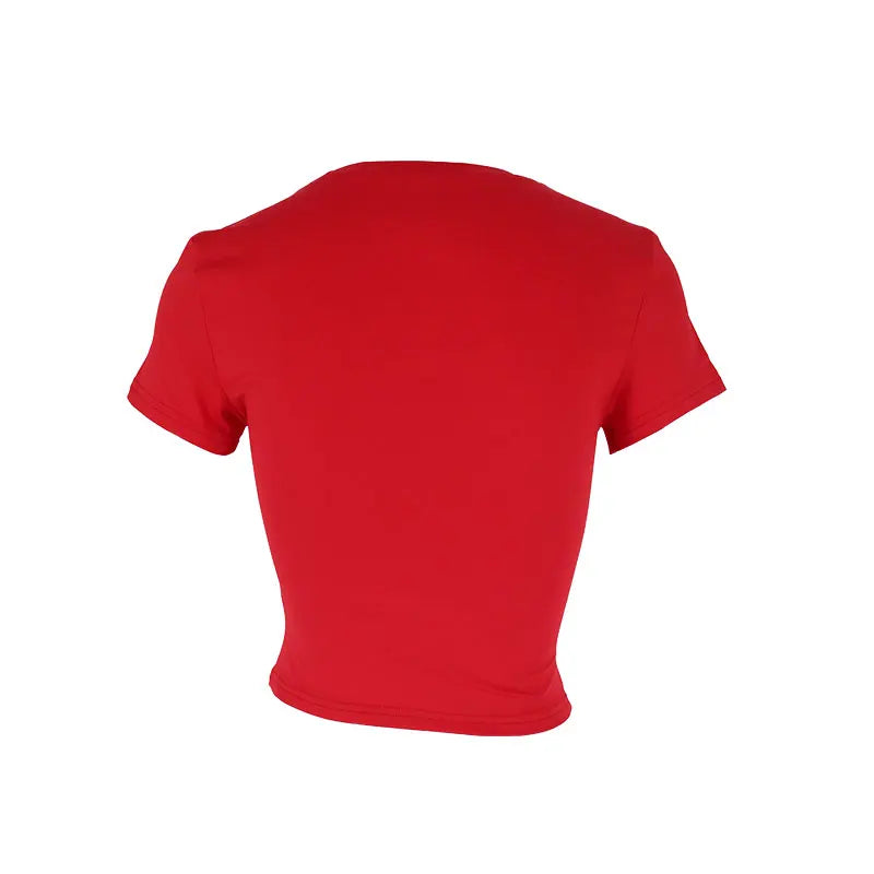Sexy T-shirt Solid New Women Summer Streetwear Fashion O-Neck Short Sleeve Top Simple Basic Versatile Female Casual Slim T-shirt