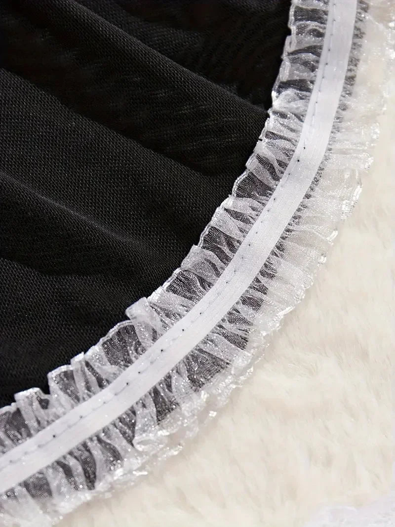 Sexy Lingerie Women Cosplay Bra Set Hot Erotic Servant Lolita Costumes French Apron Maid Dress Porn Uniform Teddy Underwear Set