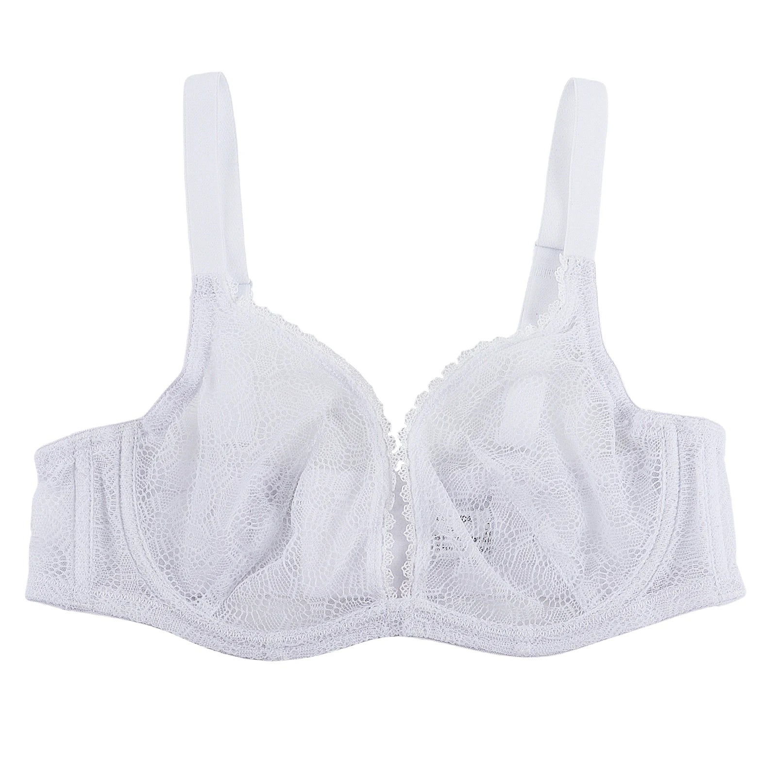 New Pure White Lace Bras For Women Plunge See Through Transparent 1/2 Cups Bra Underwire Push Up Ultra Thin Bra Sexy Bras