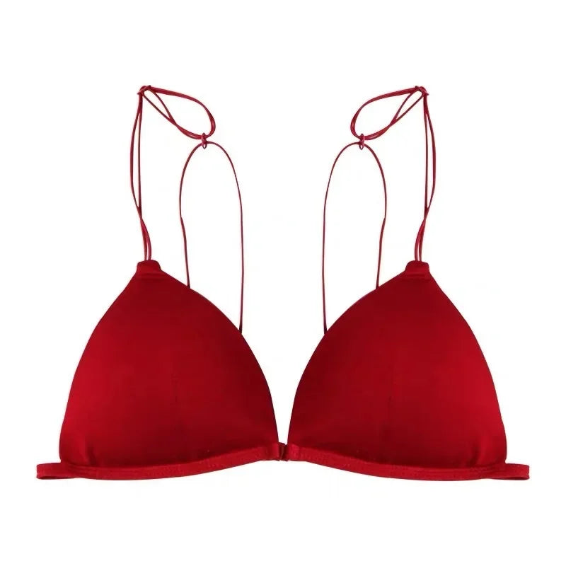 Bralette French Triangle Cup Bras for Women Comfort Cotton Bra Girl Summer Thin Soft Sexy Push Up Seamless Invisible Underwear