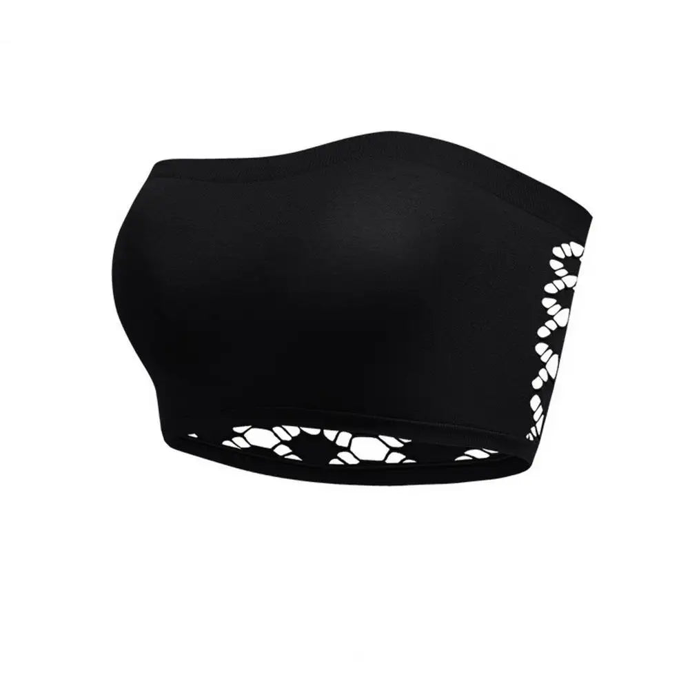 Wireless Push-up Bra Strapless Padded Bandeau Bra Wireless Push-up Bralette Non-slip Lace Back Tube Top Strap Comfort for Women