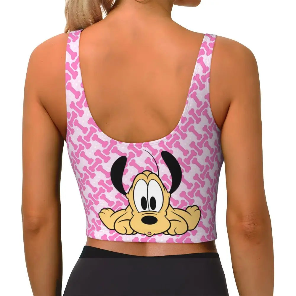 Custom Pluto Anime Manga High Impact Sports Bras for Women Classic Seamless Workout Yoga Crop Tank Tops