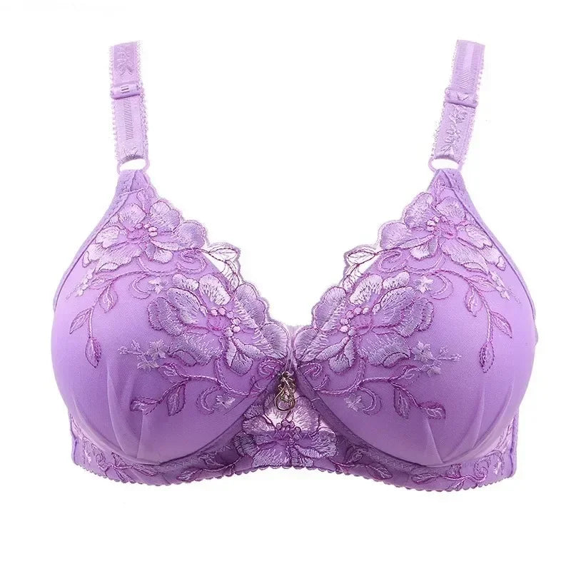 Bralette Push Up Bras for Women Underwear Vintage Floral Print Adjustable Sexy Lingerie Brasieres Para Mujer Sutian Feminino