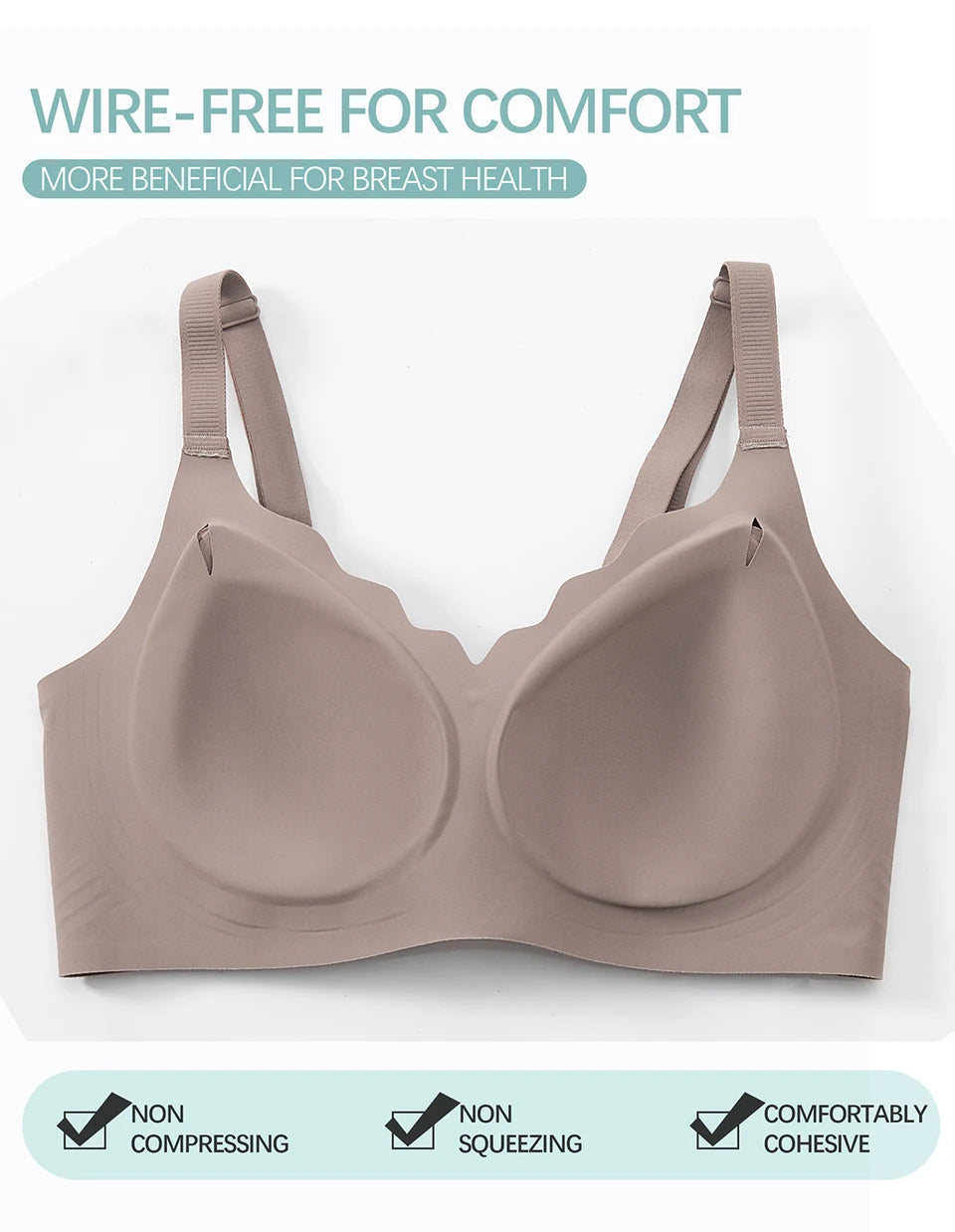 Womens Wireless Push Up Bras No Underwire Soft Bralette Comfortable Full Coverage Seamless T Shirt Bra Plus Size Underwear