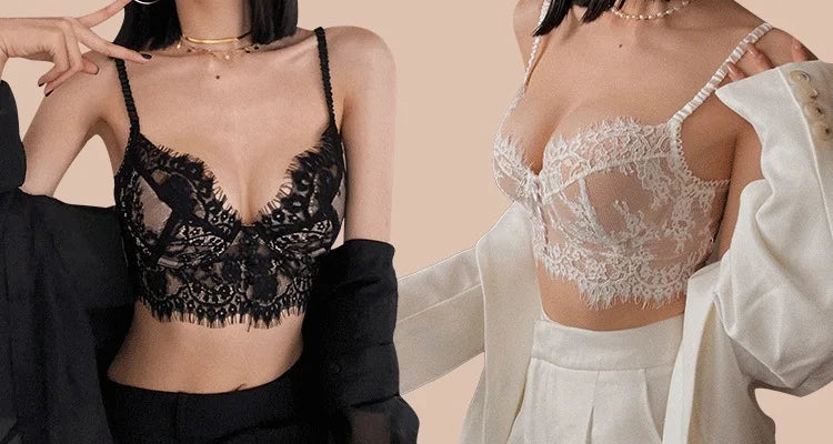 Lace Bralette Set French Triangle Bra Cotton Wireless Sleep Bra Feminine Comfort Bras Straps Sexy Comfortable Intimates