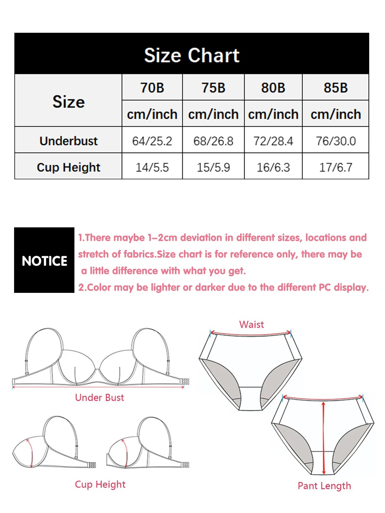 3-Pack Women's Solid Color Underwire Bras Full Coverage T-Shirt Bra with Comfortable Padded  Everyday Wear Soft Lingerie 70B-85B