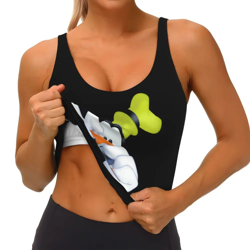 Custom Goofy Cartoons High Impact Sports Bras for Women Mangas Seamless Workout Running Crop Tank Tops