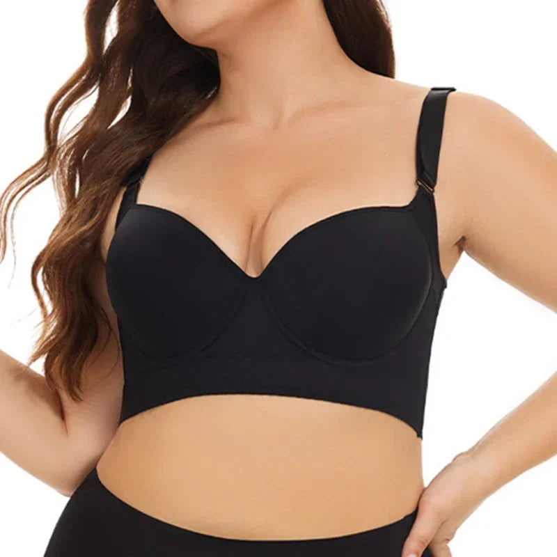 New Full Back Coverage Push Up Bras Women's Hide Back Fat Deep Cup Shapewear Fat Smoothing Uplift Underwire Bra for Big Bust