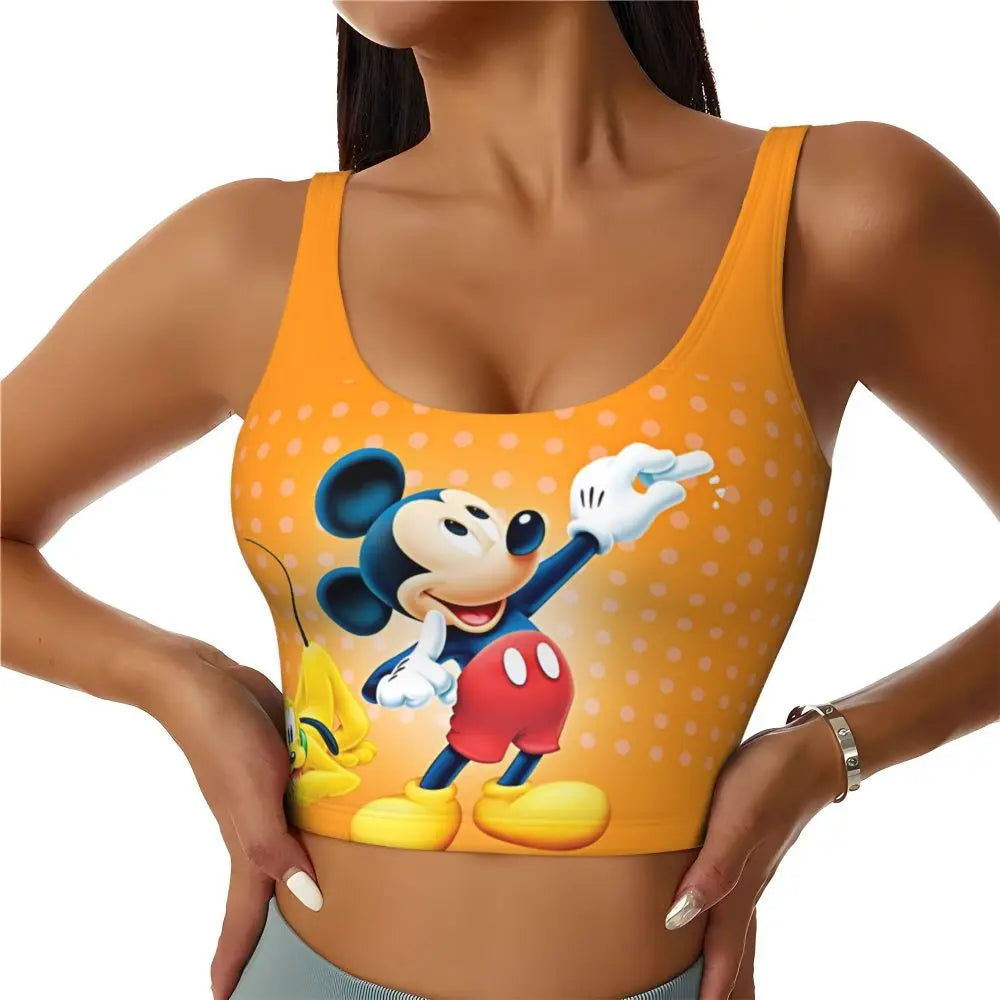 Custom Pluto Anime Manga High Impact Sports Bras for Women Classic Seamless Workout Yoga Crop Tank Tops