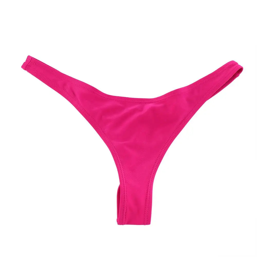 Swimwear Women Briefs Bikini Bottom Side Ties Brazilian Thong Swimsuit Classic Cut Bottoms Biquini Swim Short Ladies Swimsuit