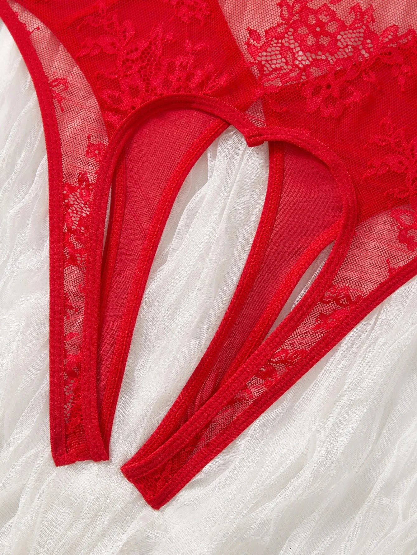 Lingeries Sexy Hot Bodysuit Red Lace Transparent Open Bra Crotchless Erotic Teddy Women Couple Honeymoon Nightwear