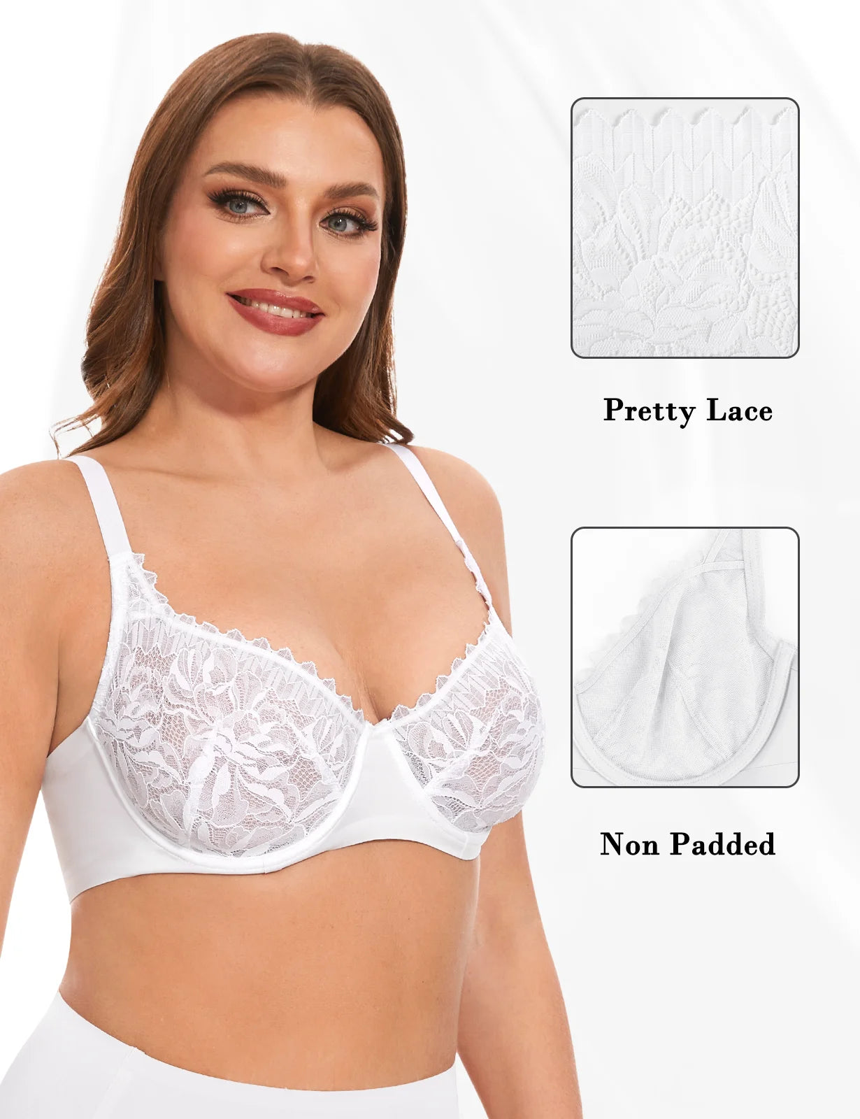 New Mesh Bras For Women Lace Bra Unlined Sexy Lingerie Perspective Bra Underwire Everyday Ultra Thin Bras C D E F G H Cups