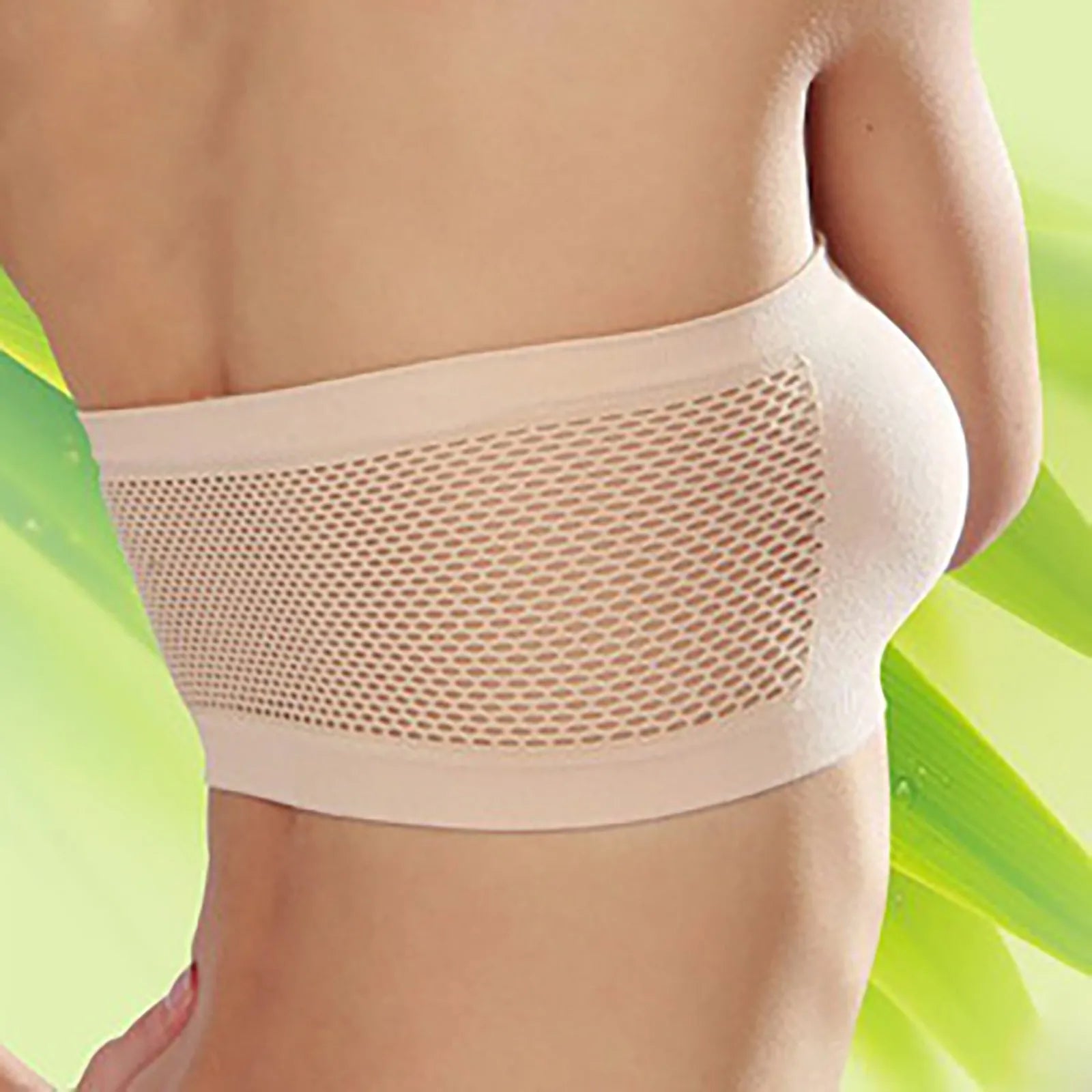 Ladies’ Stretch Strapless Bra Chest Wrap Bandeau Unlined Seamless Fashionable Breathless Soft Bra Suitable For One-Shoulder Tops