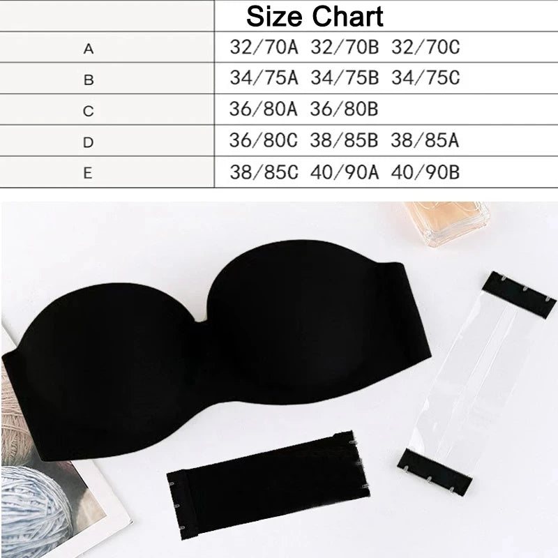 Sexy Strapless Bras Women Wireless Bralette Soft Female Underwear Ladies Seamless Bras Invisible Bra With 2pcs Straps