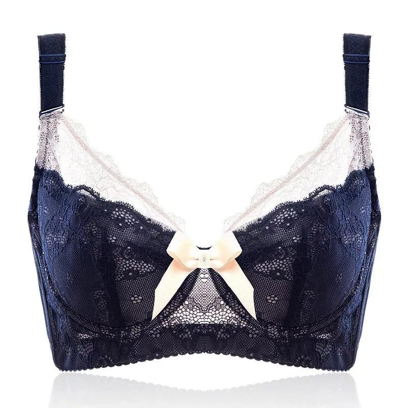 Lace Bra Women's Full Coverage Lightly Padded Underwire Balconette 34 36 38 40 42 44 46 B C D E F G H I J