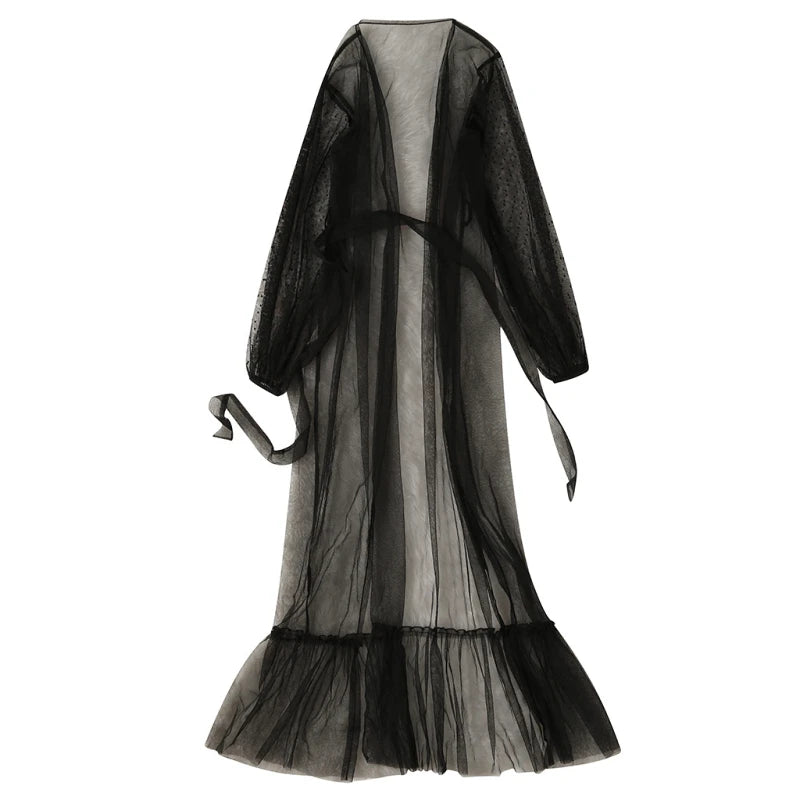 Sexy Lingerie Ladies Sexy Lingerie Black Lace Long Dress Long Robe Nightgown Woman Night Comfy Pajamas  Lingerie for Women