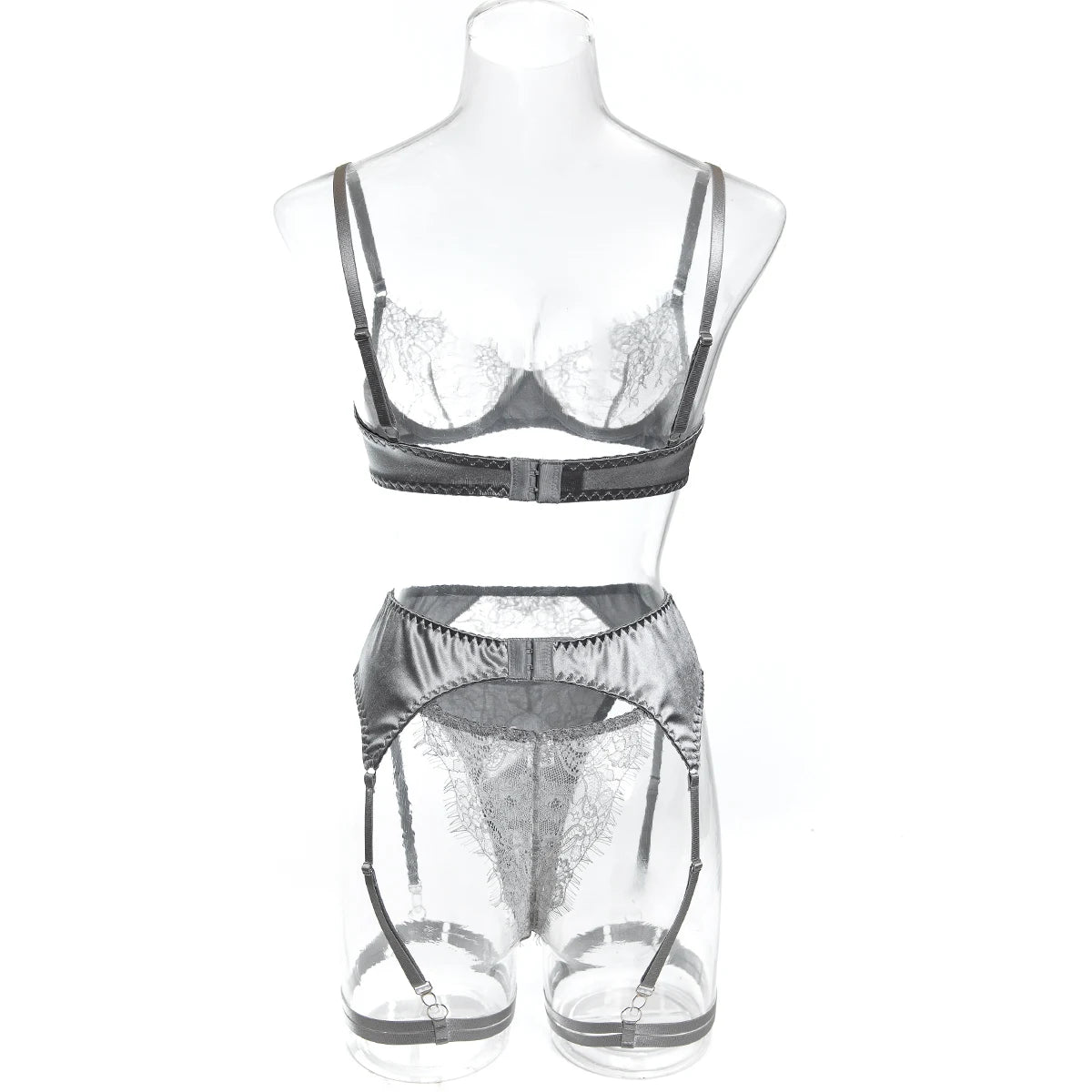 Sexy Lace Lingerie Set with Garter Belt and Leg Strap,   Intimate Wear for Women,  Elegant Bra & Panty Set for Special Occasions