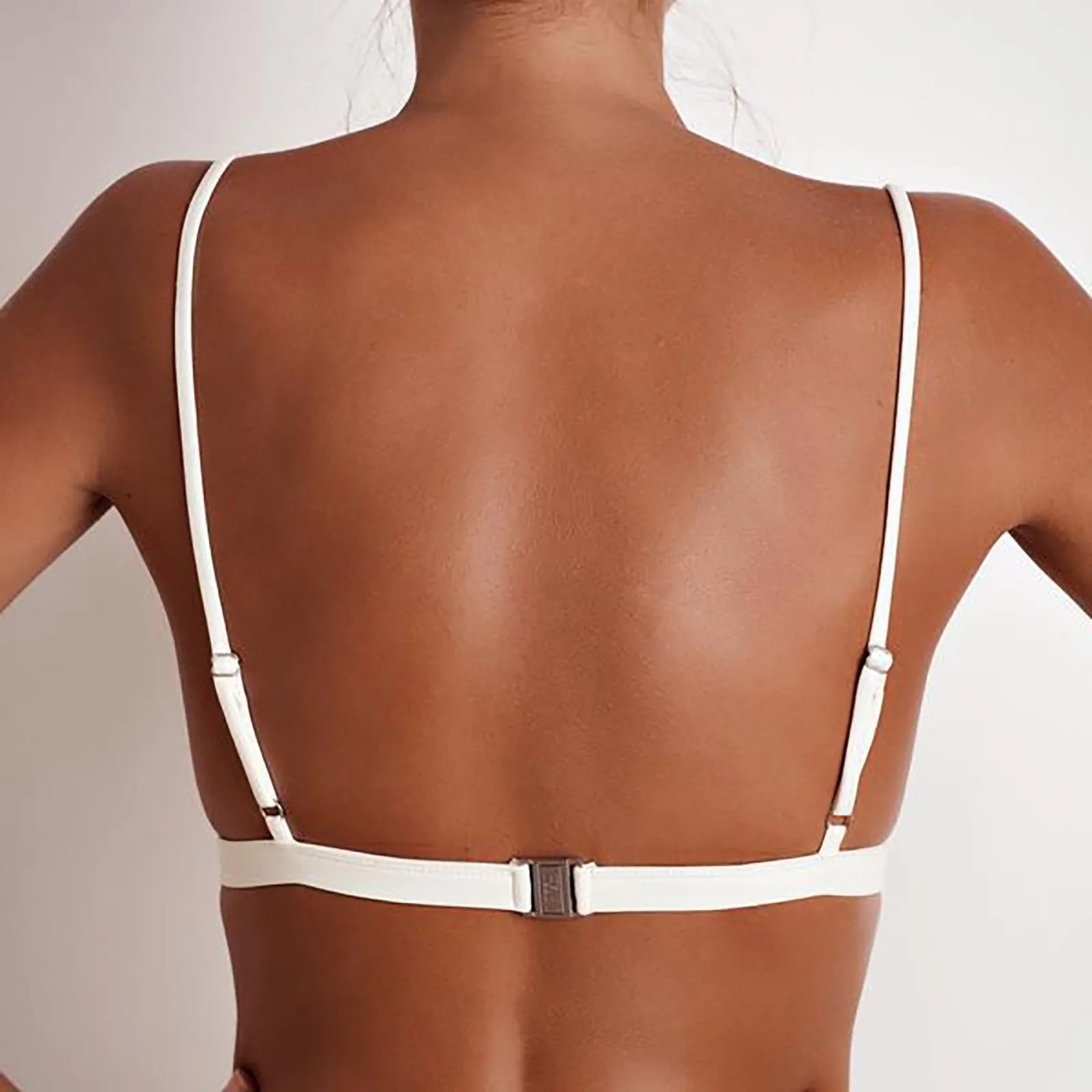 Sexy Bikini Bra Bralettw Top For Women Solid Color Bandage Swimwear Backless Sleeveless Swimming Crop Top Summer Beach Suit
