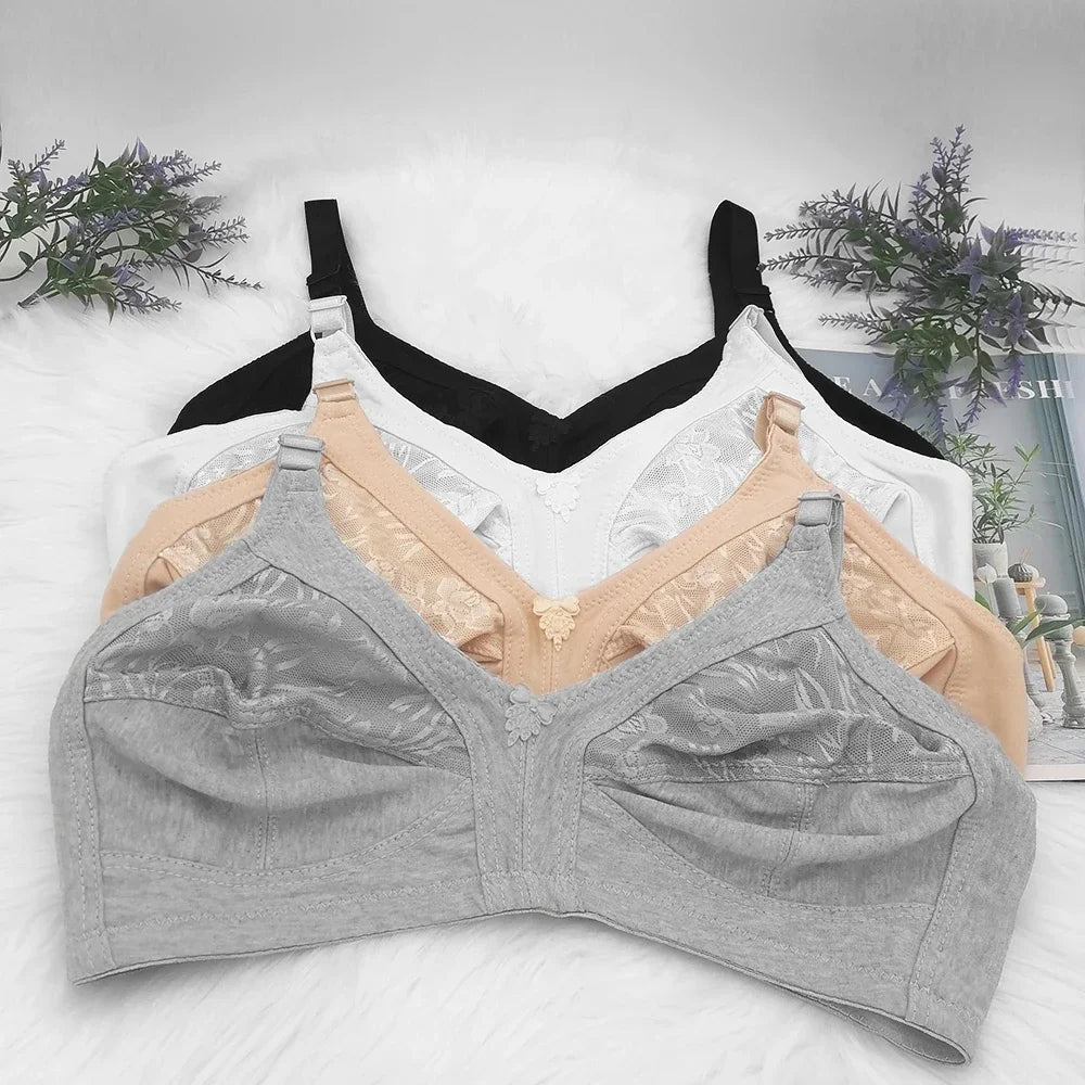 Ruralbras Minimizer Push Up Bras For Women Wireless Full Coverage Cotton Bra Seamless Top Plus Size 38 - 50 C D E F Cup BH C01