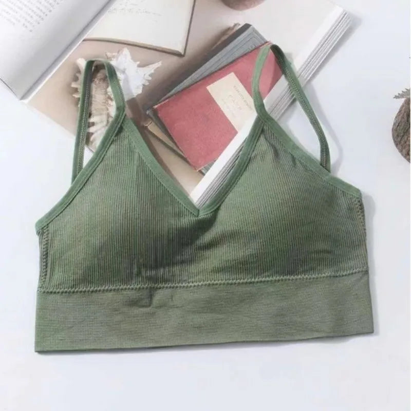 Sexy Sports Bra for Woman Solid Seamless Wireless Cami Bra Bralette Tops U Beautiful Back Comfortable Lingerie Bra