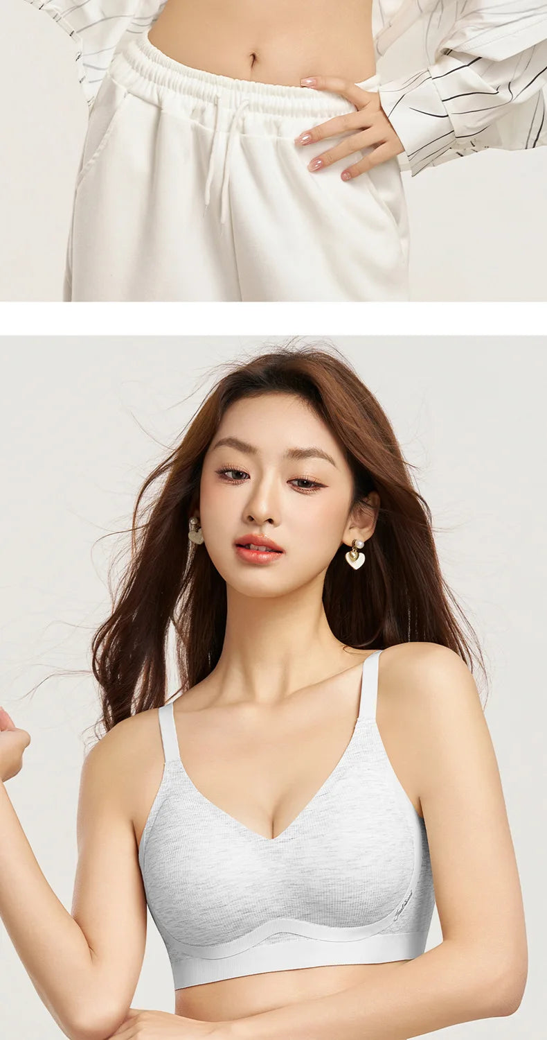 Wireless Push Up Bra Women Soft Breathable Brassiere High Stretch Daily Lingerie