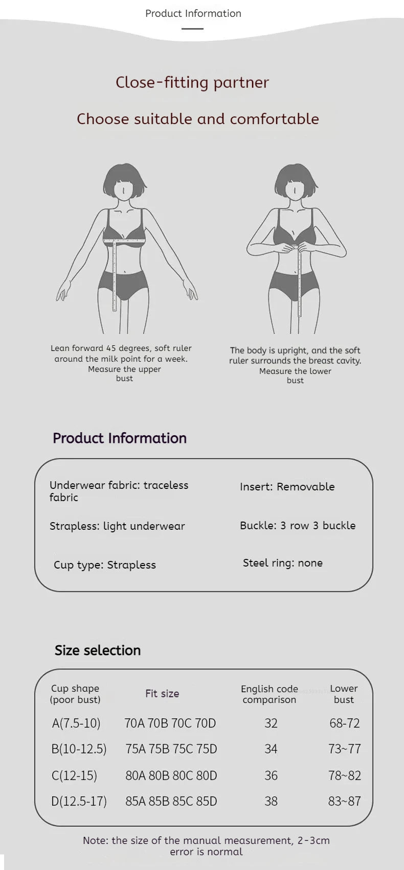 Non-slip Strapless Underwear Bra Seamless Sport Bras Women Soft Thin Push Up Underwear Lingerie Sleep Top Invisible Lingerie