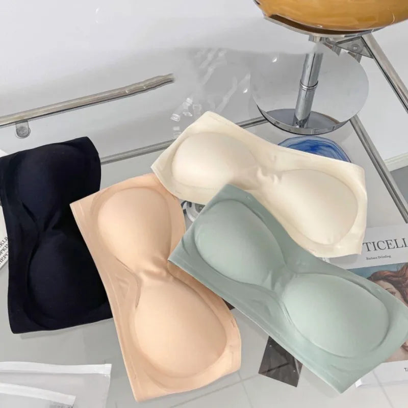 Strapless Bras For Women Seamless Underwear Push Up Non-wire Bra Tube Crop Tops Summer Comfort Female Lingerie Padded Top