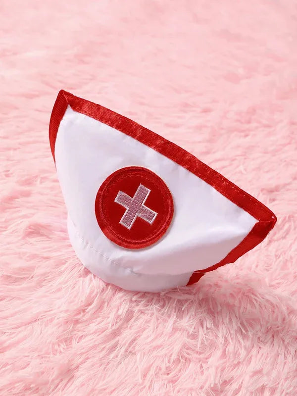 2027 Erotic Nurse Lingerie Set: See-Through Lace Bra, Panty & Garter Costume - Unleash Your Naughty Side