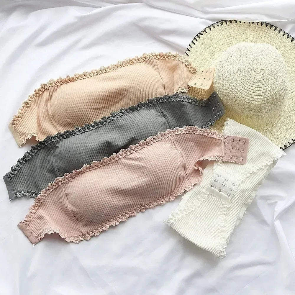 Strapless Lingerie for Women Tube Top Underwear Soild Color Seamless Invisible Bralette Sexy Solid Color Bras Crop Top Women