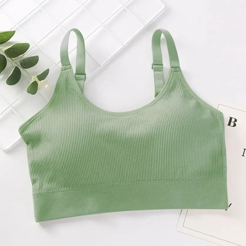 Wireless Seamless Bra for Women Cotton Comfort No Steel Ring Padded Sports Lingerie Top Beauty Back Multi Color Bralette