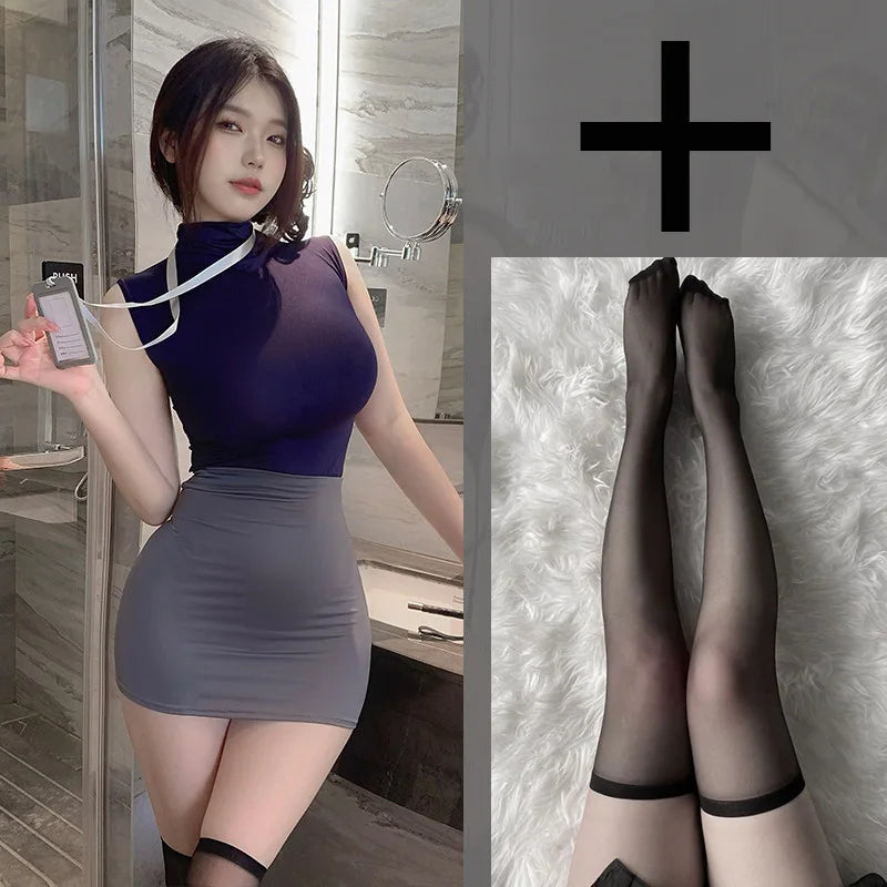 Lingerie female secretary flight attendant professional uniform sexy costumes woman sexy adult female sexy underwear uncensored