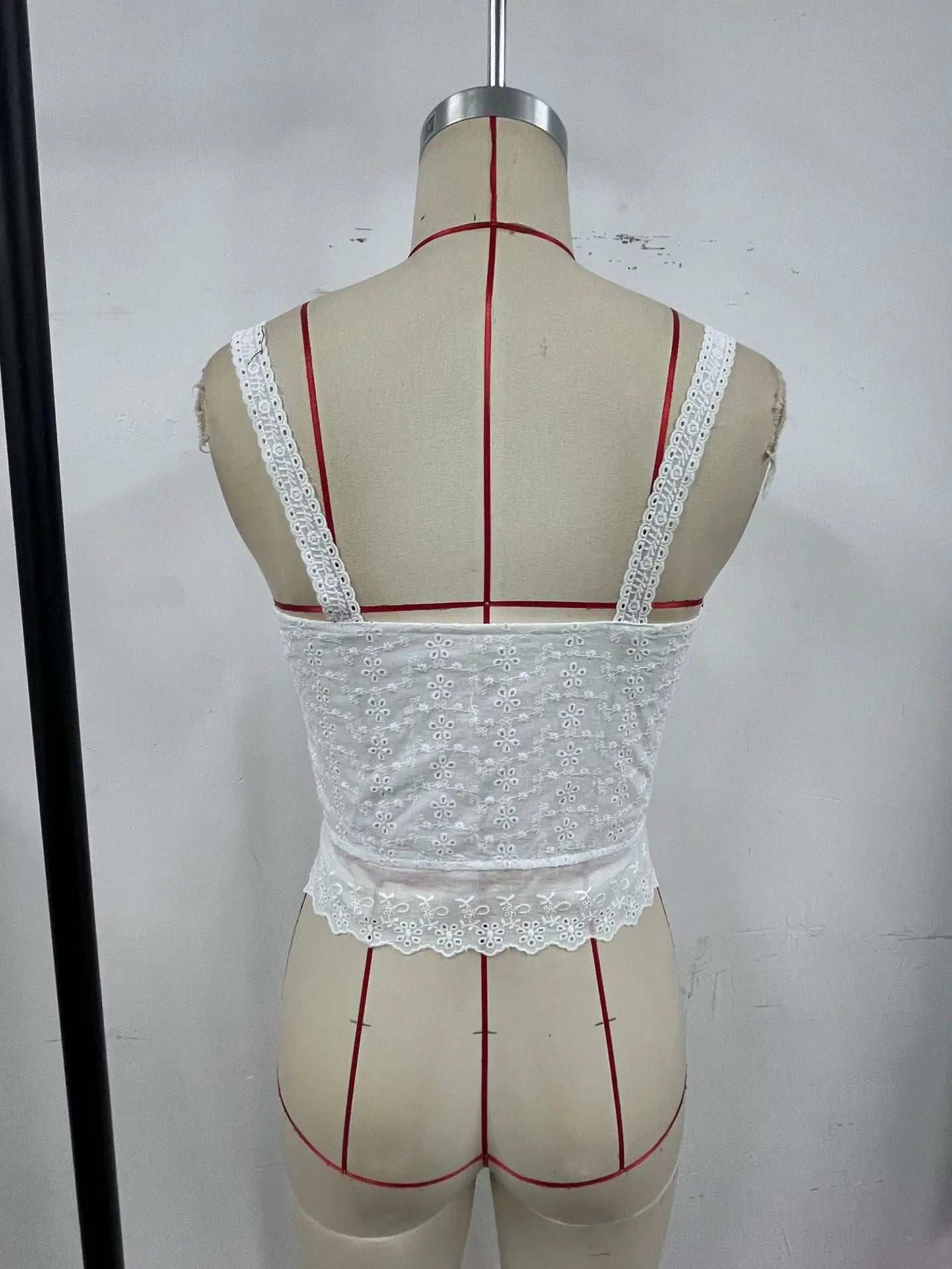 White Lace Corset Tops Front Buckle Women Clothing Sleeveless Cardigan Vest Summer Club Party High Street Fashion Sling Tank Top
