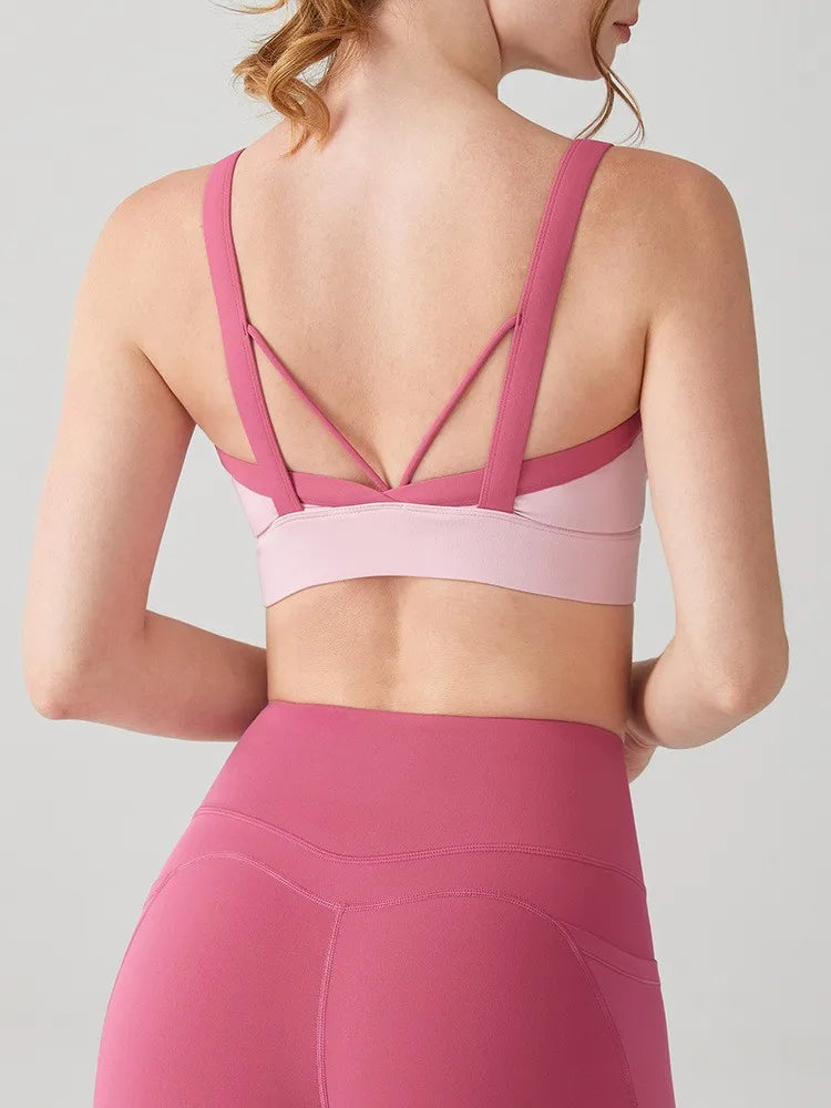 Sports Bra Crop Top Bras for Women Gym Tops Sexy Yoga Bra Open Back Workout Top Running Underwear Fitness Bra SportsTop 2024