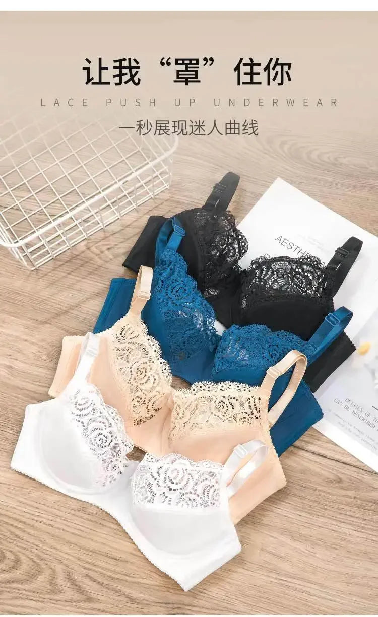 Lace Women's Bra Summer Breathable Sexy Bra Adjustable Lingerie with Underwire Comfort Bras Lingeries for Woman 75C-95D