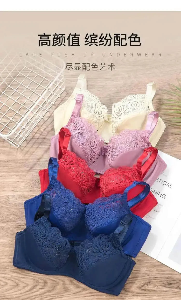 Lace Women's Bra Summer Breathable Sexy Bra Adjustable Lingerie with Underwire Comfort Bras Lingeries for Woman 75C-95D