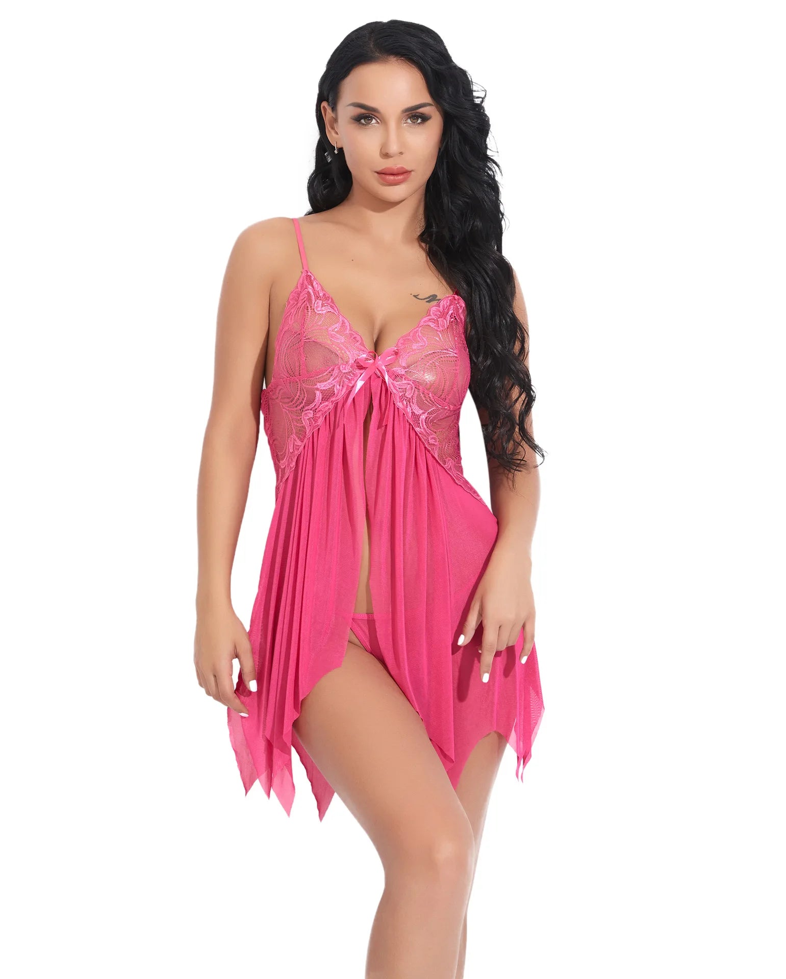 Hot Sexy Lingerie Women Porn Erotic Pajamas Lace Nightdress Sex Babydolls Clothes Transparent Dress with Panties Nighties