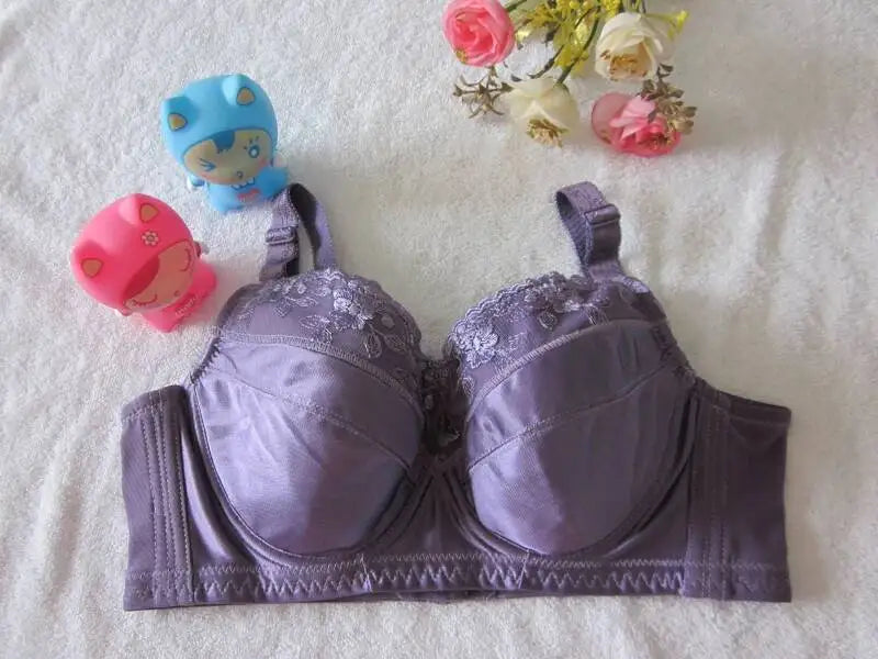 2020 Big Cup Women's Full Coverage Underwear Brand Embroidery Bra Black Green large Size 34 36 38 40 42 44 46 48 B C D E F G H