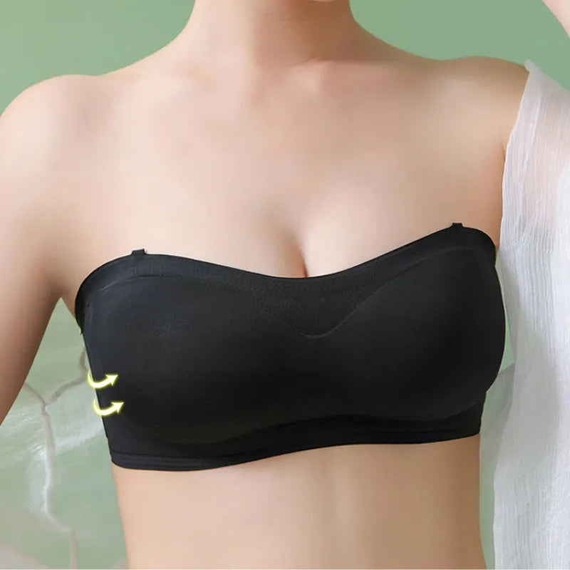 Strapless Bras For Women Seamless Underwear Push Up Non-wire Bra Tube Crop Tops Summer Comfort Female Lingerie Padded Top