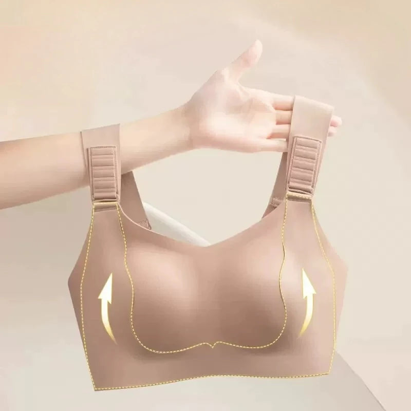 Wireless Luxury Comfort Women Plus Size Bra Full Coverage Anti Sagging Adjustable Strap Underarm Support Breast Reduction Wear